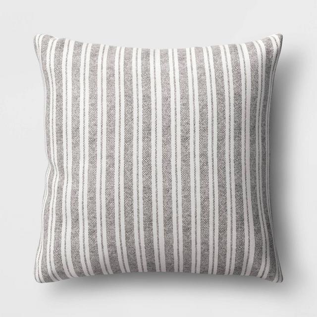 Oversized Square Striped Throw Pillow Black/Cream - Threshold™