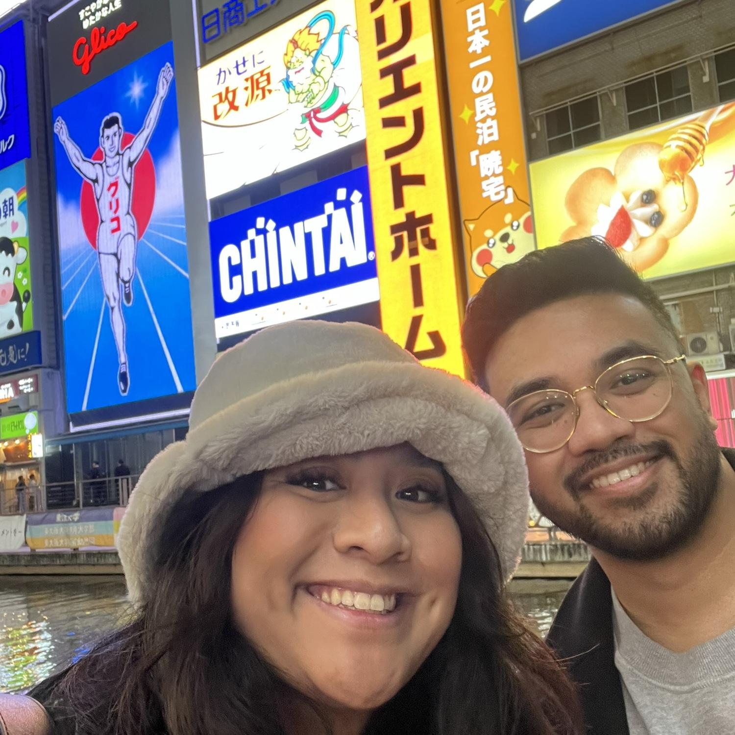 Celebrating Roh's birthday in Osaka, Japan