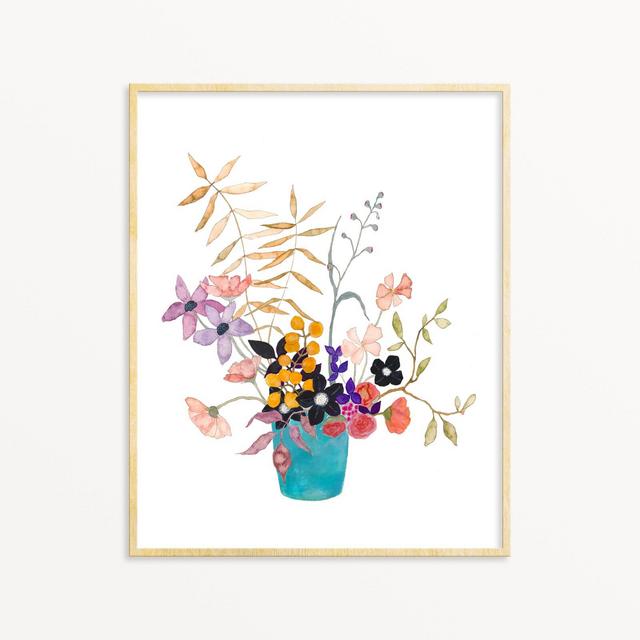 Brightly Colored Wild Flower Art Print. Living Room Decor. Girls Bedroom Art. Watercolor Floral Art. Gift For Mom. Spring Watercolor Art.