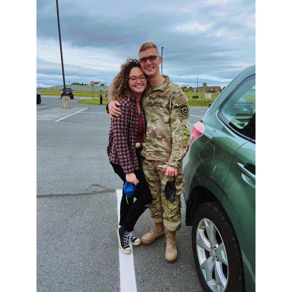 He was deployed for several months and this is our first picture when he came home