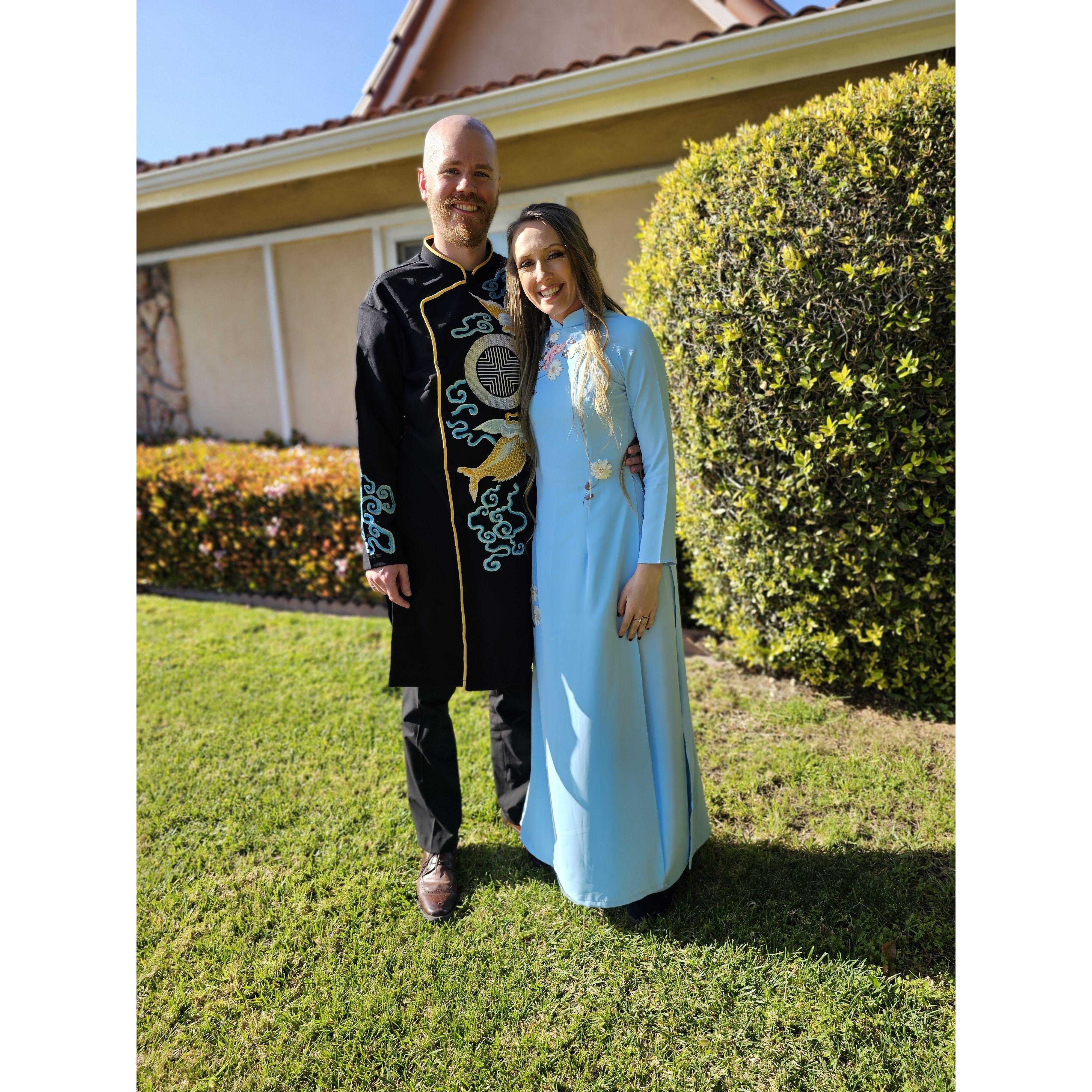 Rockin' the traditional Vietnamese wedding outfits for our bestest friend's wedding. We felt p dang cool. 

#April2024