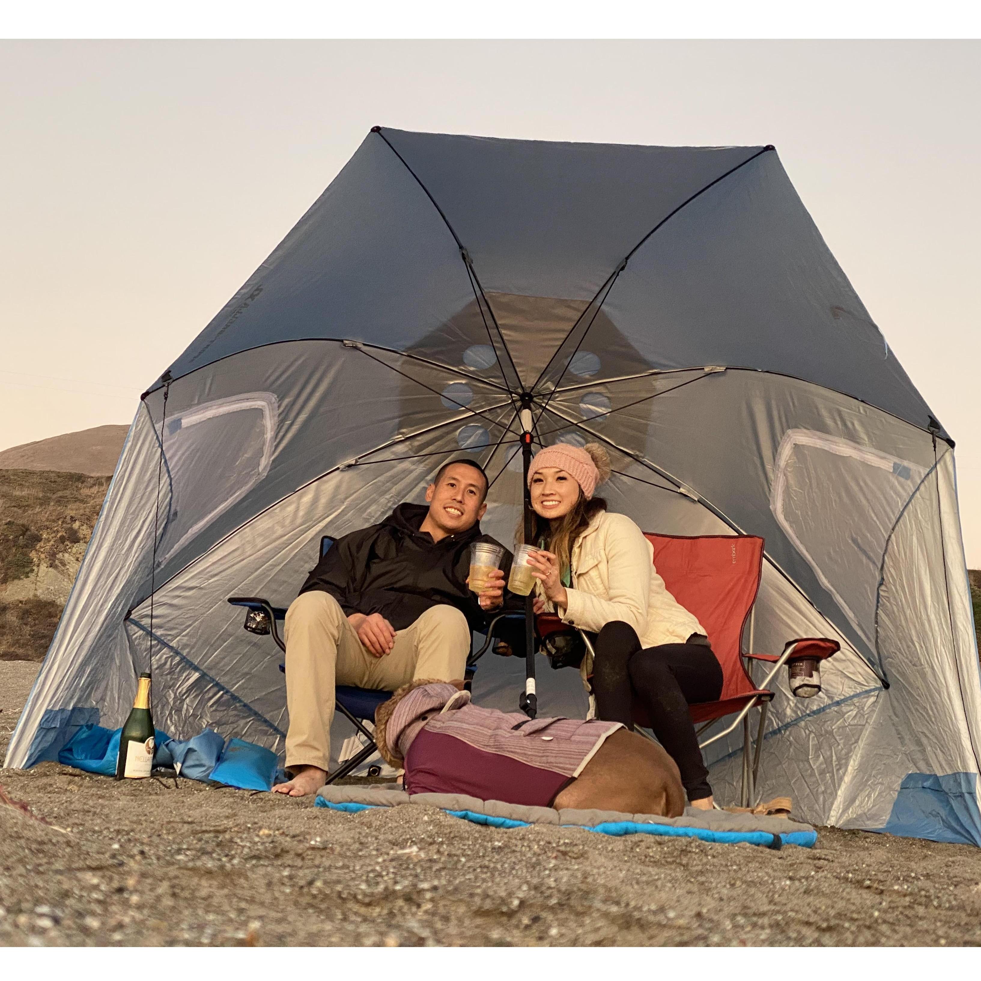 First time car camping at the beach
