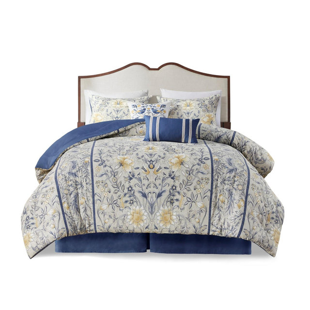 LIVN CO. 5-Piece All-Over Botanical Printed Cotton Duvet Cover Set, Multi - Full/Queen