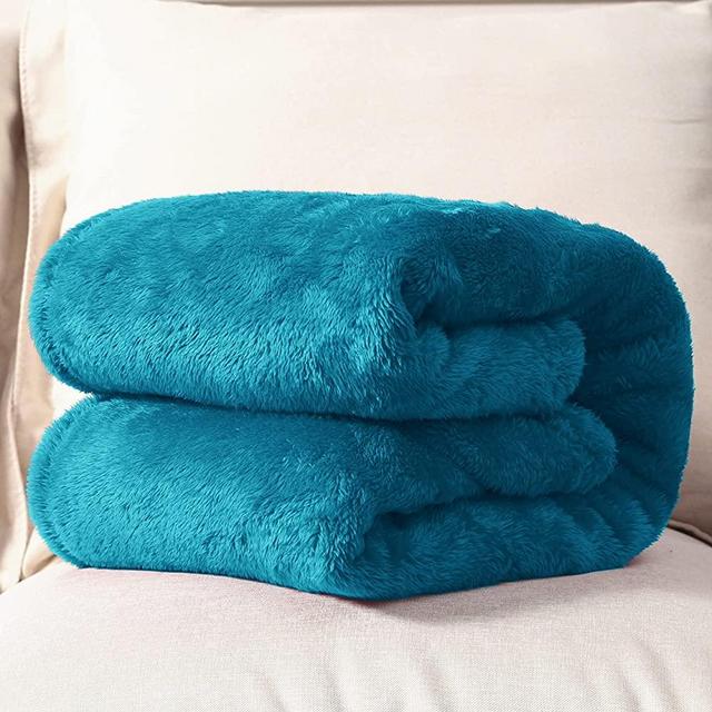 Whale Flotilla Plush Fleece Throw Blanket for Couch(50x70 Inch), Soft Fuzzy Blanket for Bed/Sofa/Camping/Travel, Extra Large and Lightweight, Teal