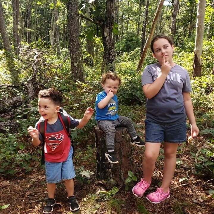 Brides grandchildren Mason, Jaxson and Isabella