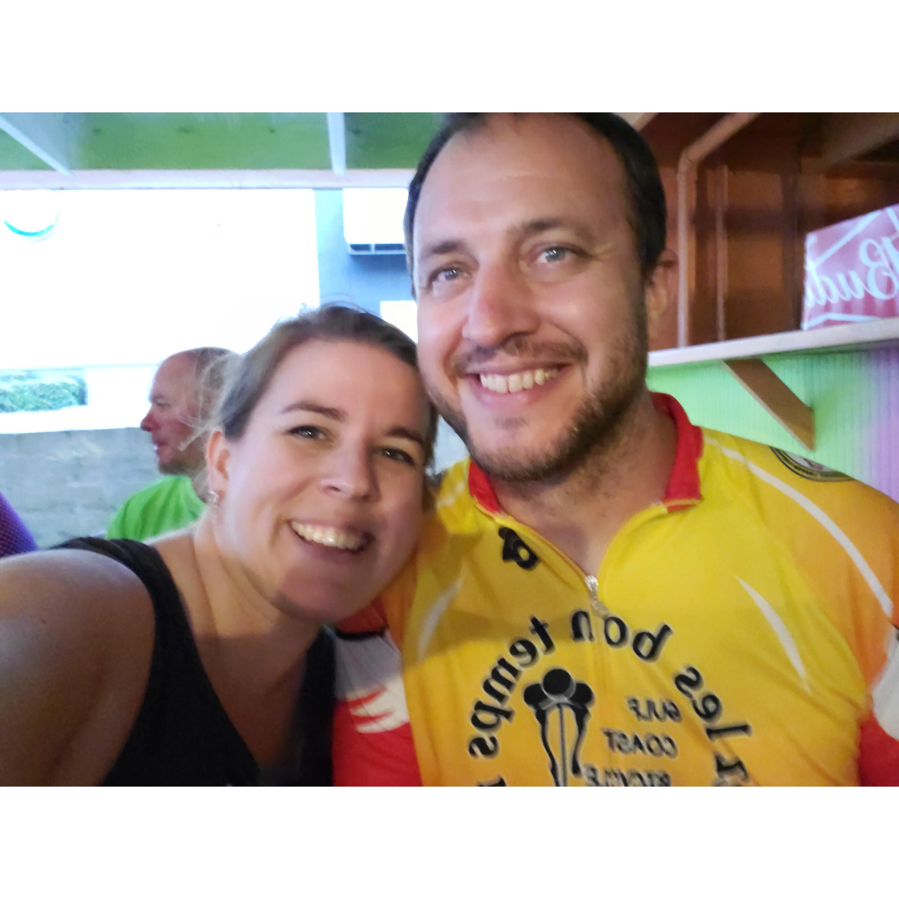 My first bicycle club ride! This photo means a lot to me because Jared gave me this incredible gift of my new favorite hobby, cycling. 🥰🚴♀️🚴♂️