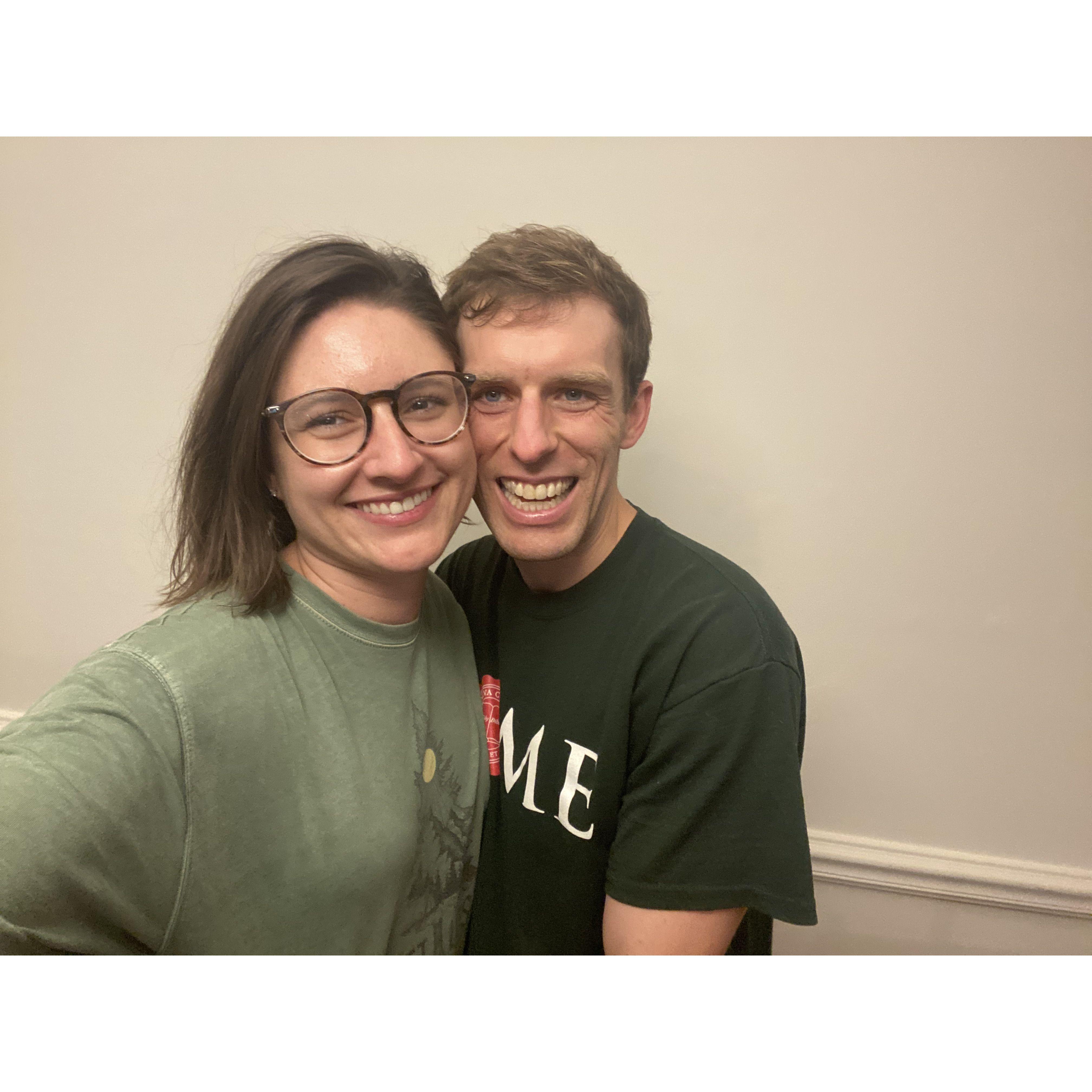 This is the first photo we ever took together, once we realized we didn't have any! They started officially dating the day before. July 3, 2022