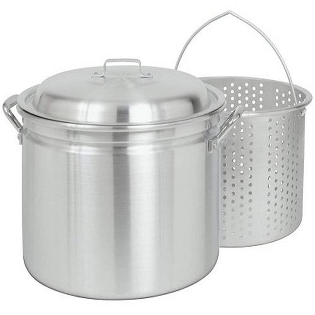 Bayou Classic 4020, 20-Qt. Stockpot with Boiling Basket and Vented Lid, aluminum