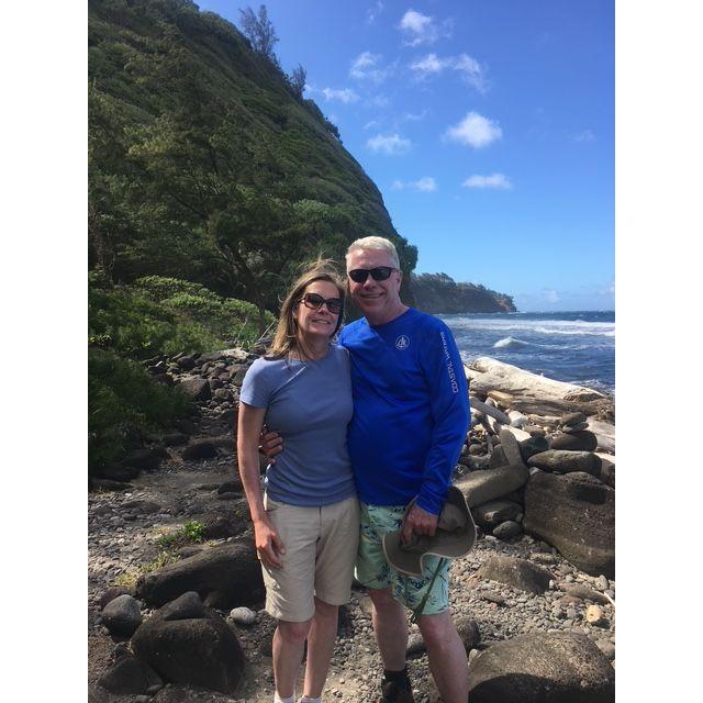 We hiked down a long hill in Hawaii and then a guy cracked fresh coconuts for us to drink the juice when we got back up!