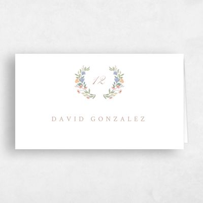 White Boho Wedding Place Card - Florentina