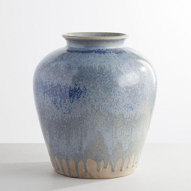 Ceramic Seehorn Vase, Periwinkle, 14.5"H