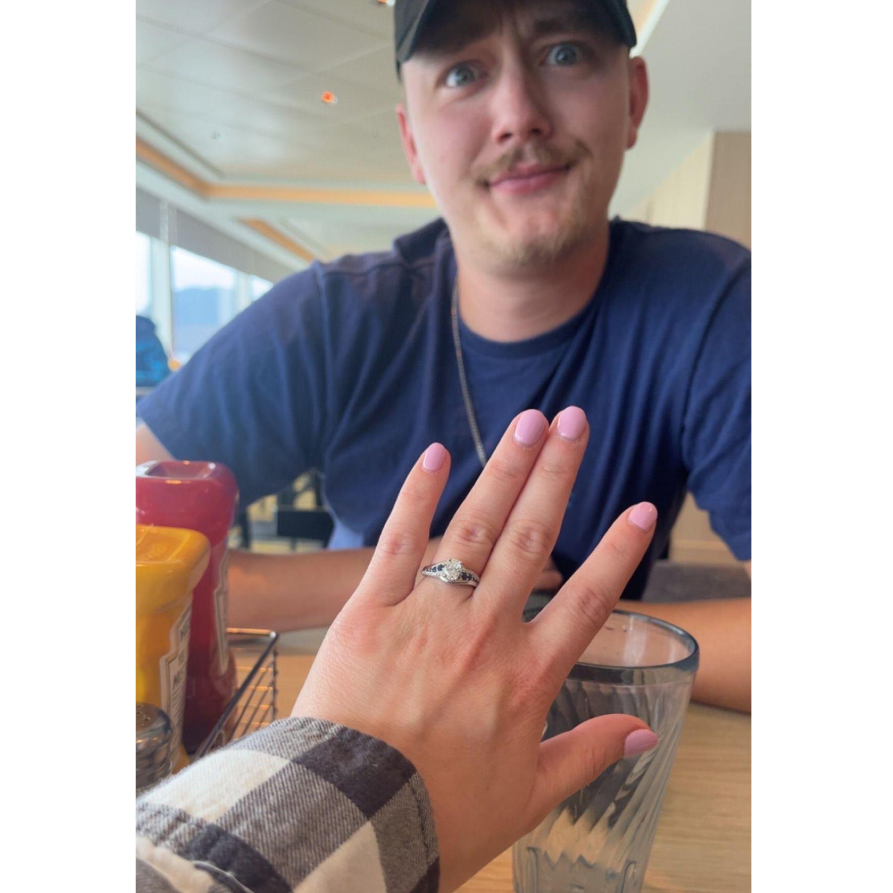 The first day after they got engaged, and Taylor was still in disbelief.