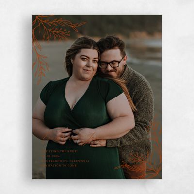 Dark Rust, Orange Wedding Save the Date - Bellevue Photo