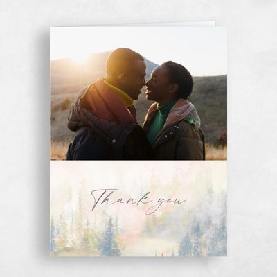Beige Rustic Wedding Thank You - Forest Photo