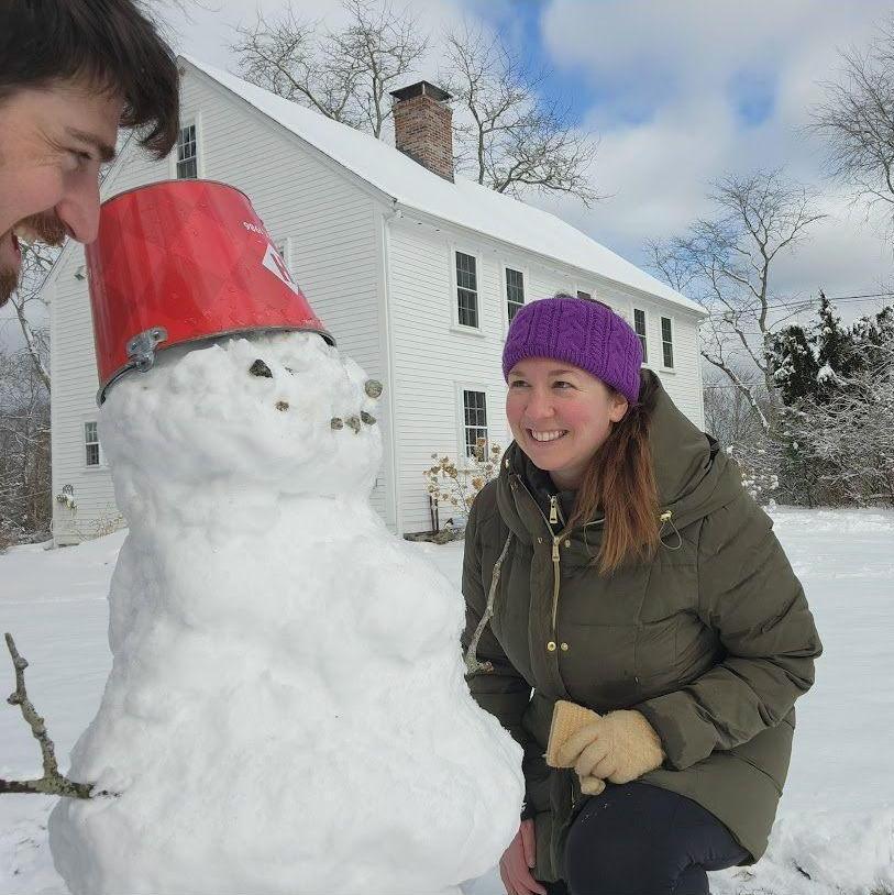 Our first winter (and snowman) in our Medway house.