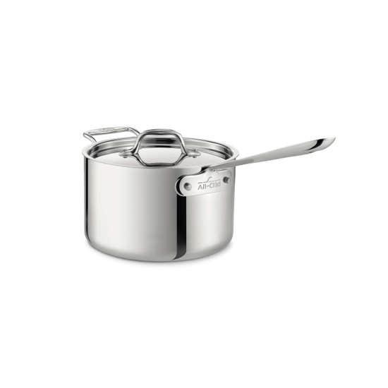 D3 Stainless 3-ply Bonded Cookware, Sauce Pan with loop and lid, 4 quart
