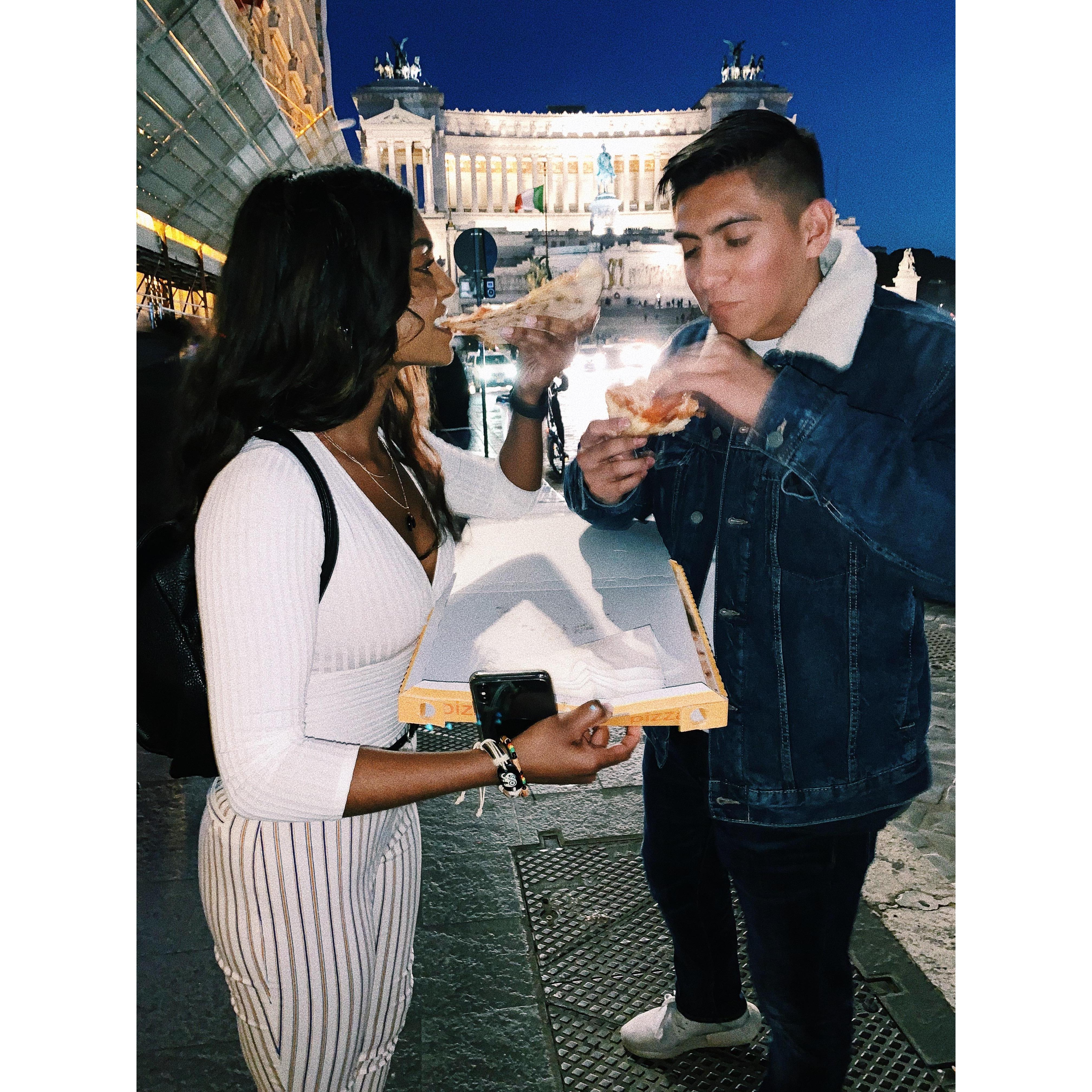 Enjoying the best slice of pizza in Rome - 2019.