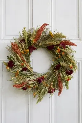 Flax and Safflower Bouquet Wreath