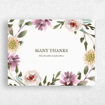 Beige Boho Wedding Thank You - Windsong Landscape