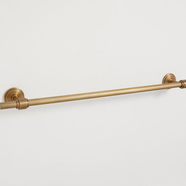 Frey 24" Towel Bar, Tumbled Brass
