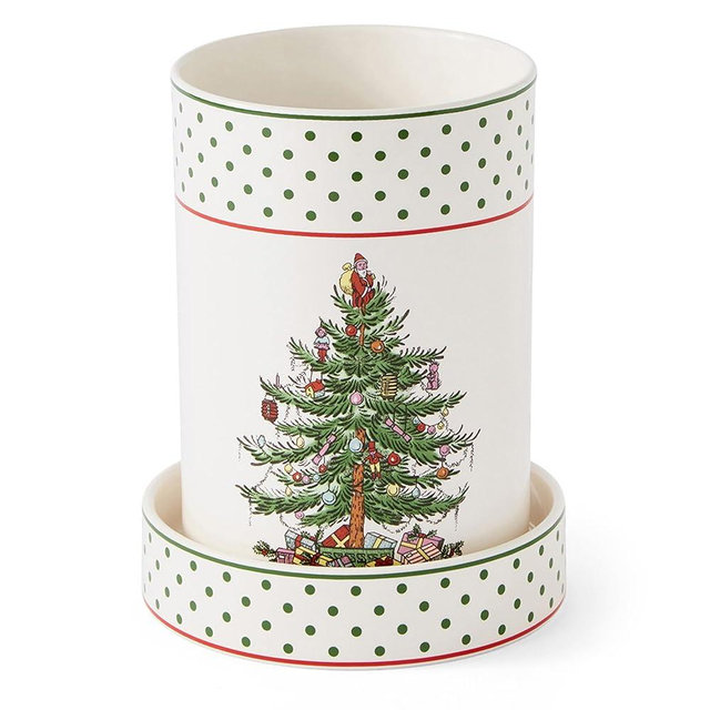 Spode Christmas Tree Wine Chiller & Coaster, Polka Dot – Elegant Wine Cooler & Beverage Chiller for Holiday Entertaining, Christmas Table Settings, Festive Dinner Plates & Seasonal Serveware
