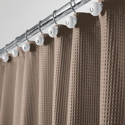 mDesign Waffle Weave Fabric Shower Curtain