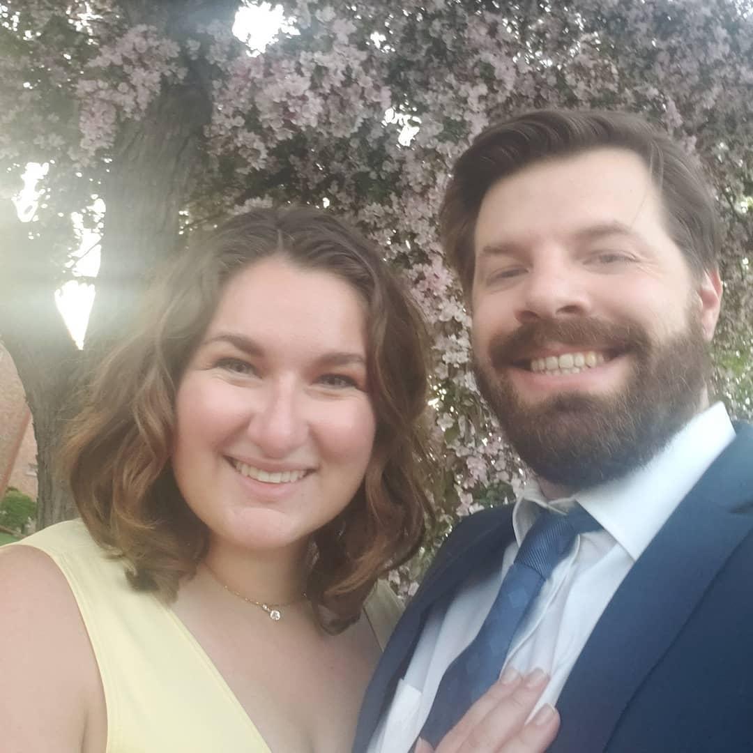 The third anniversary of our first date at The Lowry- we forgot to take a pic at dinner, so this was in front of our first home together in St. Anthony! May 2021