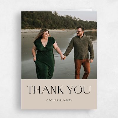 Brown Portrait Wedding Thank You - Santiago Photo