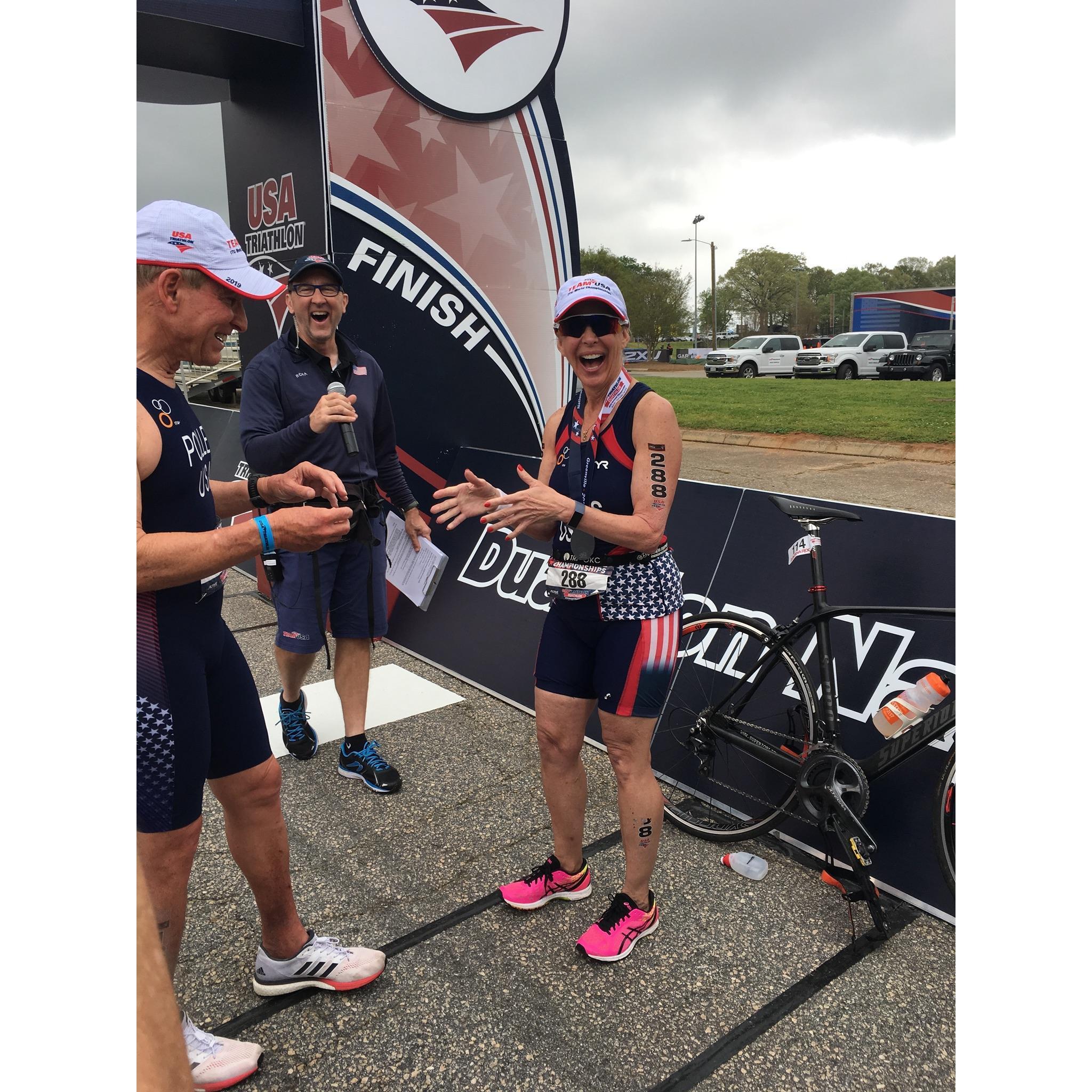 Proposal at finish line Greenville, South Carolina
