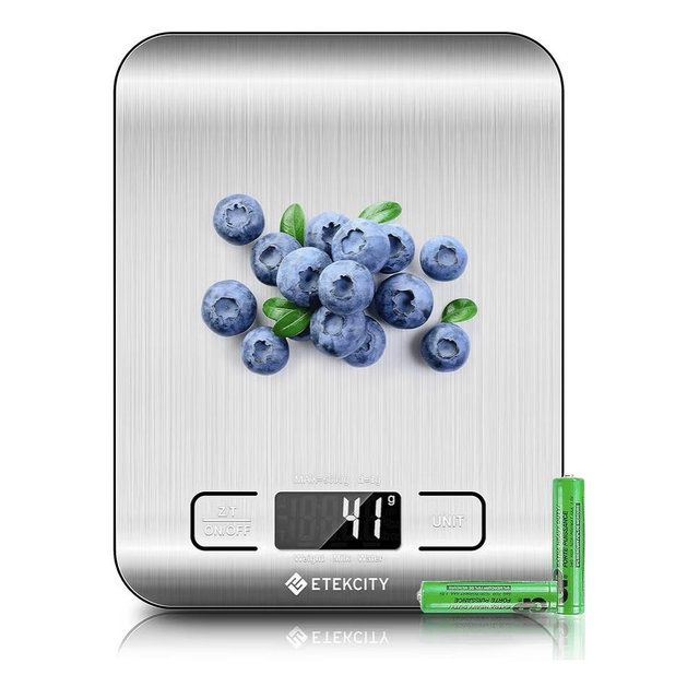 Etekcity Food Kitchen Scale, Digital Grams and Ounces for Weight Loss, Baking, Cooking, Keto and Meal Prep, LCD Display, Medium, 304 Stainless Steel