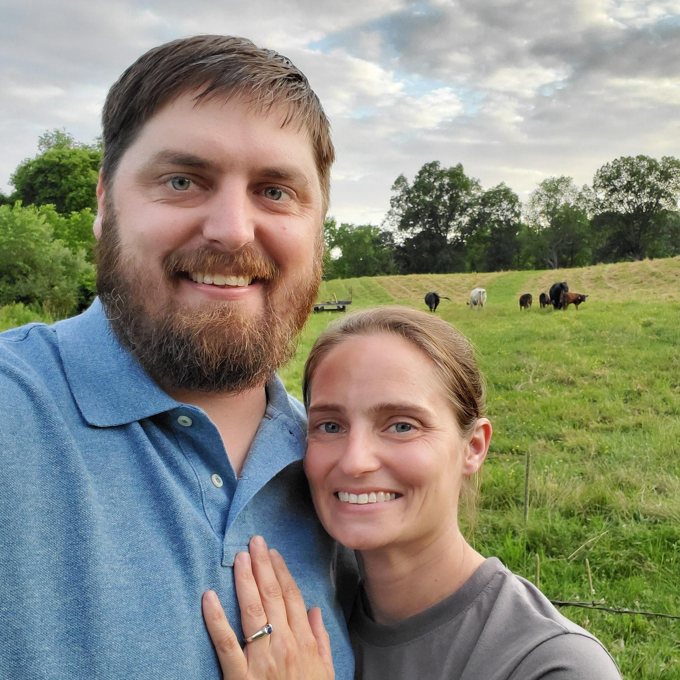 post-engagement celebration with the cows!