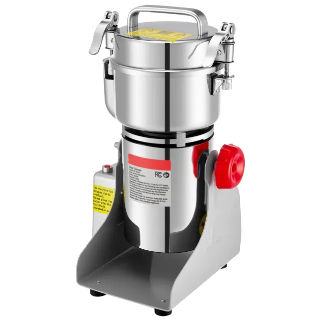 VEVOR 300g Electric Grain Mill Grinder, 1500W 28000RPM High Speed Spice Corn Dry Grinding Machine, Stainless Steel Pulverizer Powder Machine,Silver