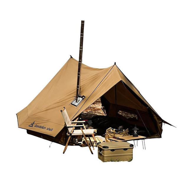 Hot Tent with Stove Jack – 4 Season Waterproof & Windproof Shelter for 1–4 People, Lightweight for Camping, Hiking, Hunting & Fishing