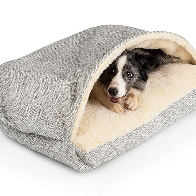 Snoozer Pet Products Luxury Rectangle Cozy Cave Dog Bed with Microsuede, Showdog Collection, Medium, Palmer Dove