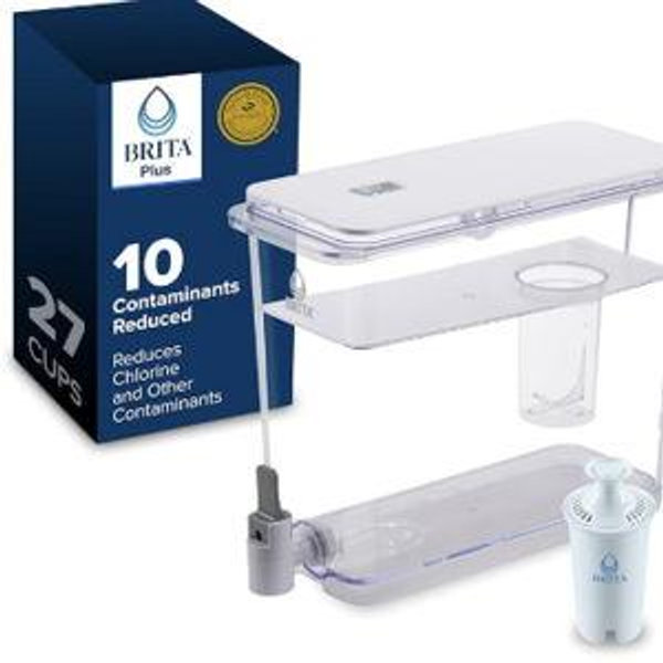 Brita UltraMax Large Water Dispenser with 1 BritaPlus Filter, 27 Cup, White (Package May Vary)