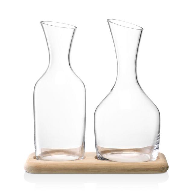 LSA - International Wine Water and Carafe Set with Oak Base