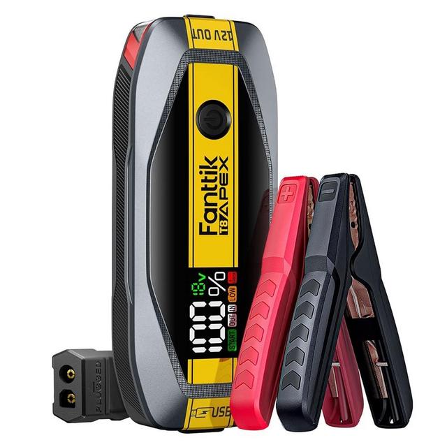 FANTTIK T8 APEX 2000 Amp Jump Starter, 65W Two-Way Fast Charging, for Up to 8.5L Gas and 6L Diesel Engines, Digital Screen, 12V Car Battery Booster Standard Package-Yellow