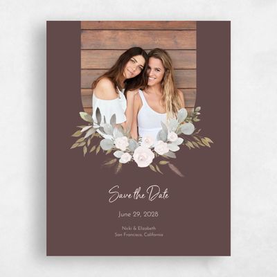 Chocolate, Brown Wedding Save the Date - Adeleida Photo