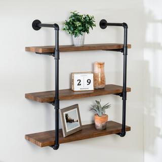 3-Tier Industrial Wall Shelf