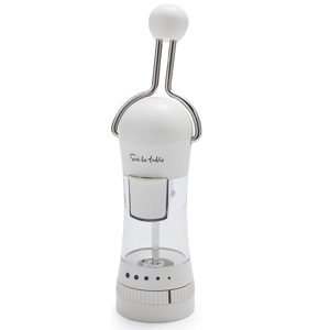 Sur La Table Spice Ratchet Mill Grinder with 5 Coarse settings, White