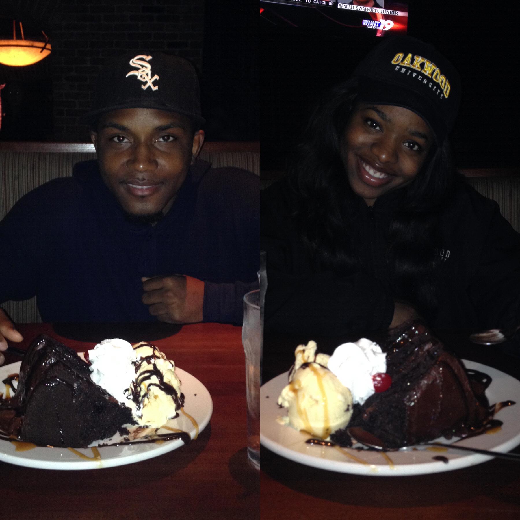 We loved going to Cheddar's to get their chocolate cake and ice cream!  This was one of our first couple dates.