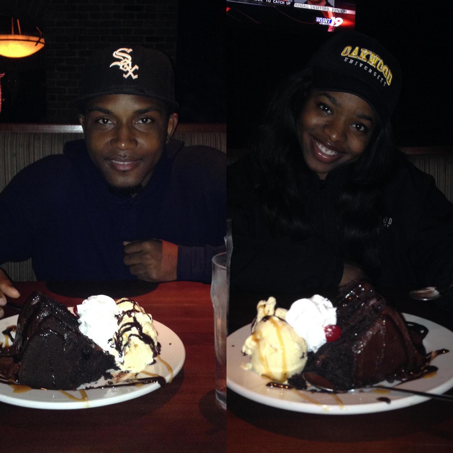We loved going to Cheddar's to get their chocolate cake and ice cream!  This was one of our first couple dates.