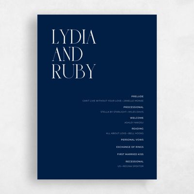 Rich Navy, Blue Wedding Program - Amberley