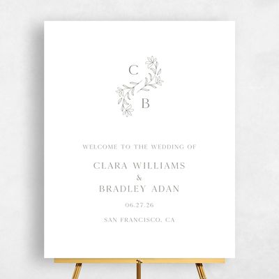 White Wedding Sign - Creston Portrait