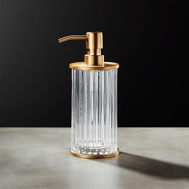 Ribbed Glass Soap Pump