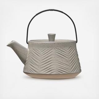 Debossed Stoneware Teapot