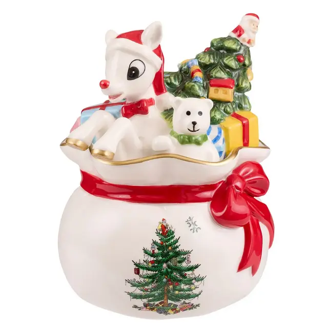 Spode Christmas Tree Rudolph the Red-Nosed Reindeer® Candy Bowl - 6.5 Inch
