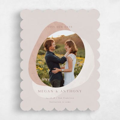 Pink Scalloped Wedding Save the Date - Madrid Photo