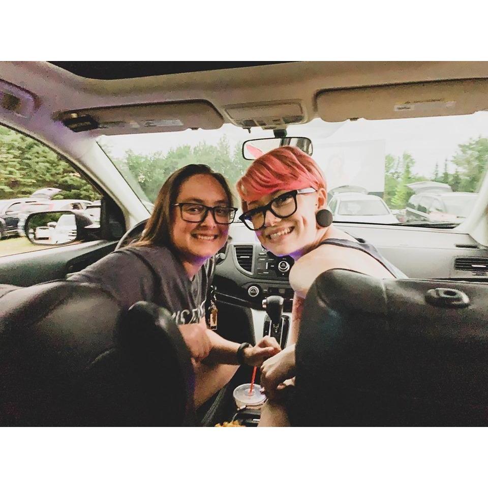 At Jaime's first drive in movie in Maine! (2019)