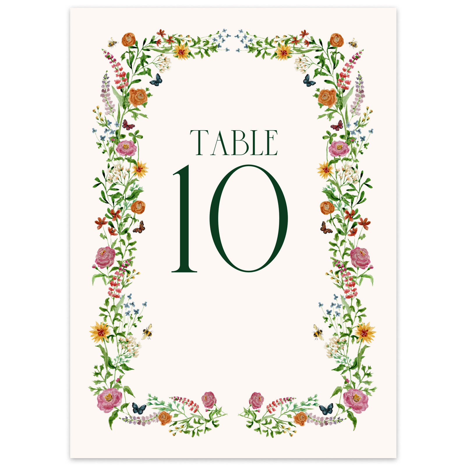 Greenery Wedding Table Numbers